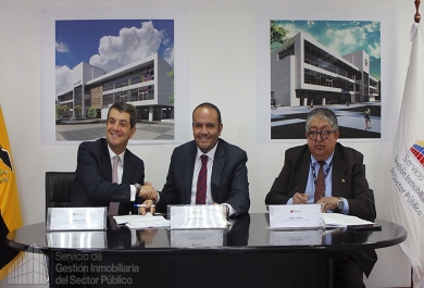 Firma del contrato para la Construcción del Centro de Atención Ciudadana (Foto: Serv. Gest. Inmobiliaria del Sector Público)