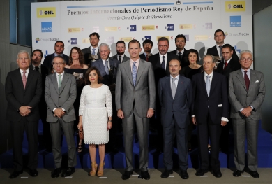 Foto de familia de los Premios Internacionales de Periodismo Rey de España