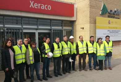 Visita institucional a las obras en la estación de tren de Xeraco (Valencia)