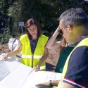 La Consejera de Medio Rural de Galicia visita las obras de reconstrucción del puente sobre el río Furelos, entre Melide y Toques