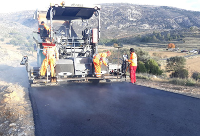 Trabajos de asfaltado en Teruel