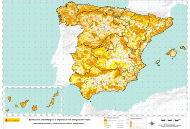 Mapa de España con la zonificación
