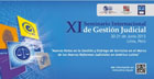 Cartel del XI Seminario Internacional de Gestión Judicial celebrado en Perú.