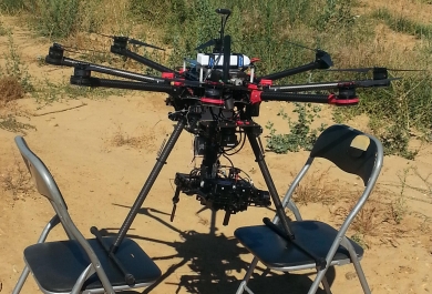 Detalle del dron multirrotor octocoptero