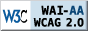 Icono de conformidad con el Nivel Doble-A, de las Directrices de Accesibilidad para el Contenido Web 2.0 del W3C-WAI