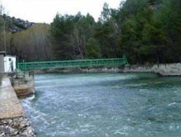 Vista frontal del cauce del río