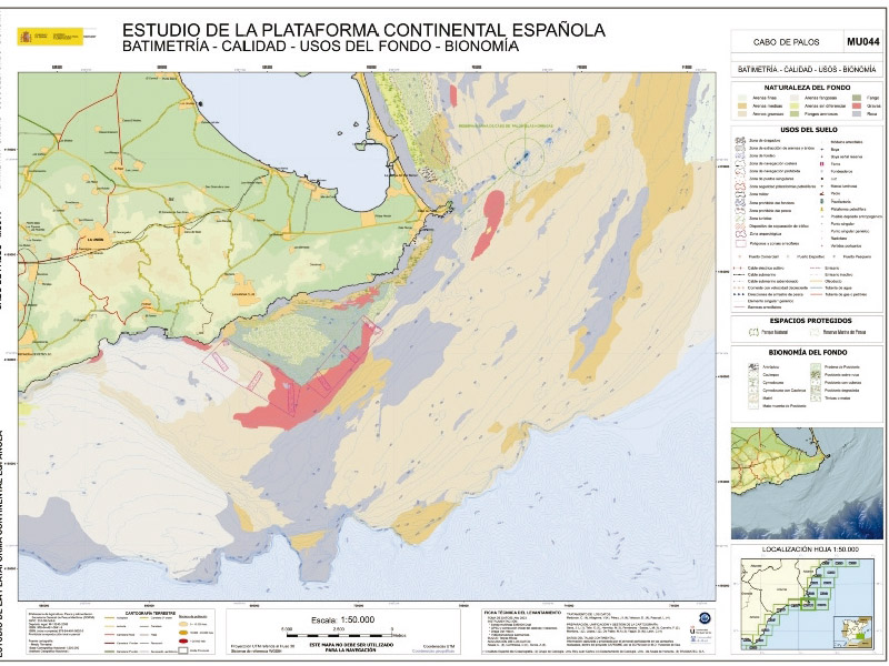 Mapa estudio de la plataforma continental española