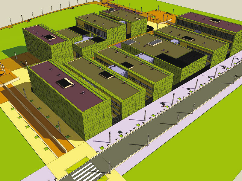 Reproducción virtual vista aérea del complejo