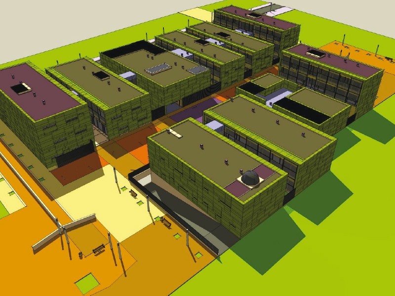 Reproducción virtual vista aérea del complejo