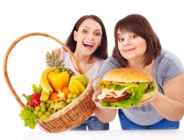 Women showing food