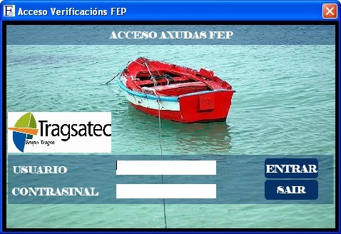 Pantalla de acceso a la aplicación ayudas FEP