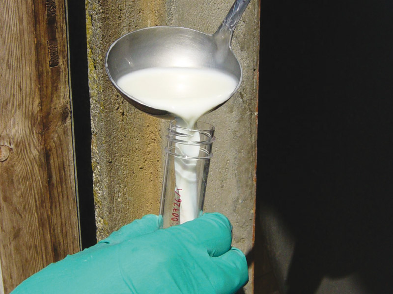 Control muestra de leche