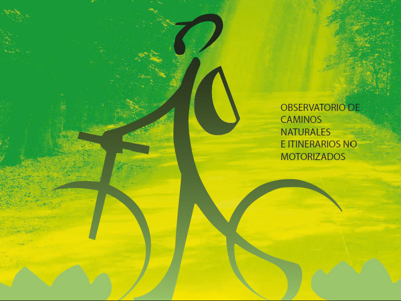 Cartel publicitario del Observatorio de Caminos Naturales e Itinerarios Naturales no Motorizados