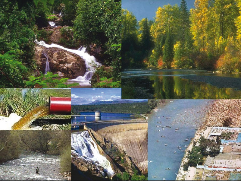 Montaje fotográfico aguas fluyendo