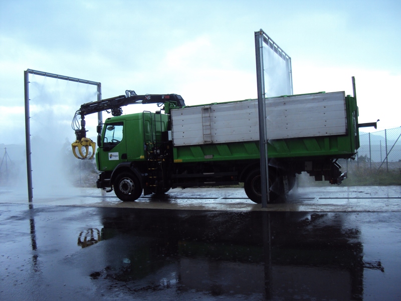 Desinfección de un camión