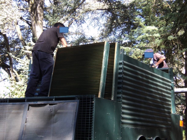 Workers monitoring the towers