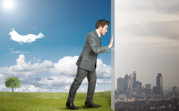 Man avoiding human health risks