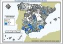 Mapa de España con indicaciones de calidad de aguas