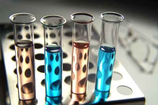 Various test tubes for analysis.