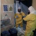 Experts working on ebola desinfection