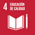 Icono del objetivo de desarrollo sostenible 04 - Educación de calidad