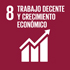 Icono del objetivo de desarrollo sostenible 08 - Trabajo decente y crecimiento económico