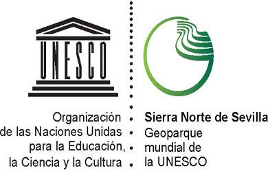 Logotipo de la UNESCO y del parque de Sevilla designado. 