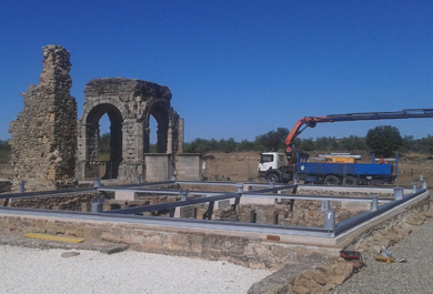 Actuación de Tragsa en yacimiento arqueológico romano. 