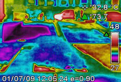 Imagen de cámara calorífica del proyecto de I+D. 