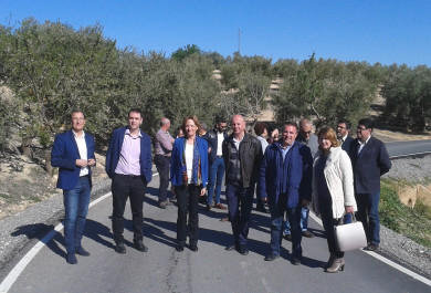 La consejera acompañada de los alcaldes de los términos municipales asistentes
