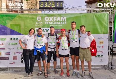 Participantes del Grupo Tragsa en la meta del recorrido