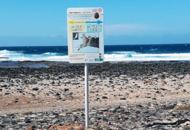 Cartelería en una zona delimitada por el Plan de Recuperación