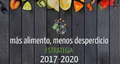 Cartel de la estrategia más alimento, menos desperdicio