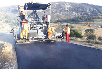Trabajos de asfaltado en Teruel