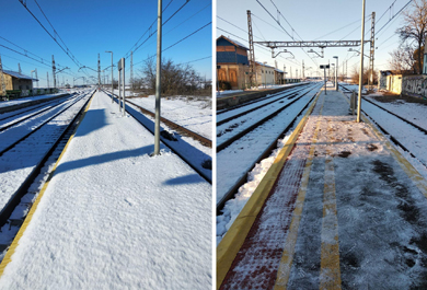 Antes y después de las labores de limpieza en los andenes