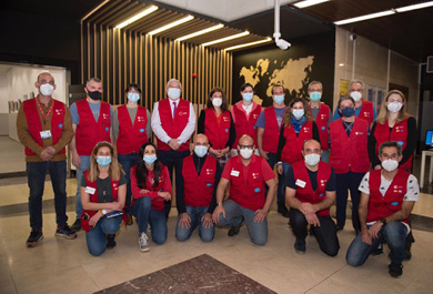 Equipo START en el aeropuerto de Madrid-Barajas