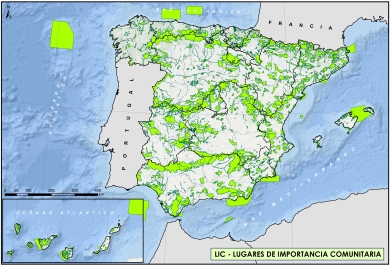 Mapa Lugares de Importancia Comunitaria en España