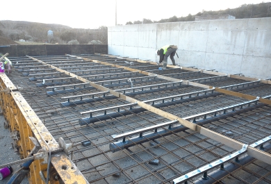 Tubos de aireación de la Planta de Compostaje de Boadella