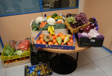 Frutas y verduras recogidas durante la campaña de recogida de Alimentos