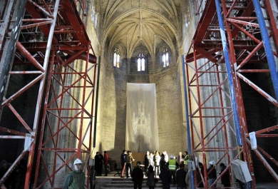 Vista de las obras en el interior